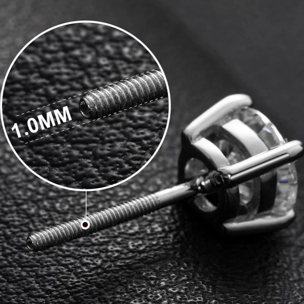 Certified 8ct. t.w. Moissanite Diamond Round Stud Earrings NEW A - Picture 6 of 13